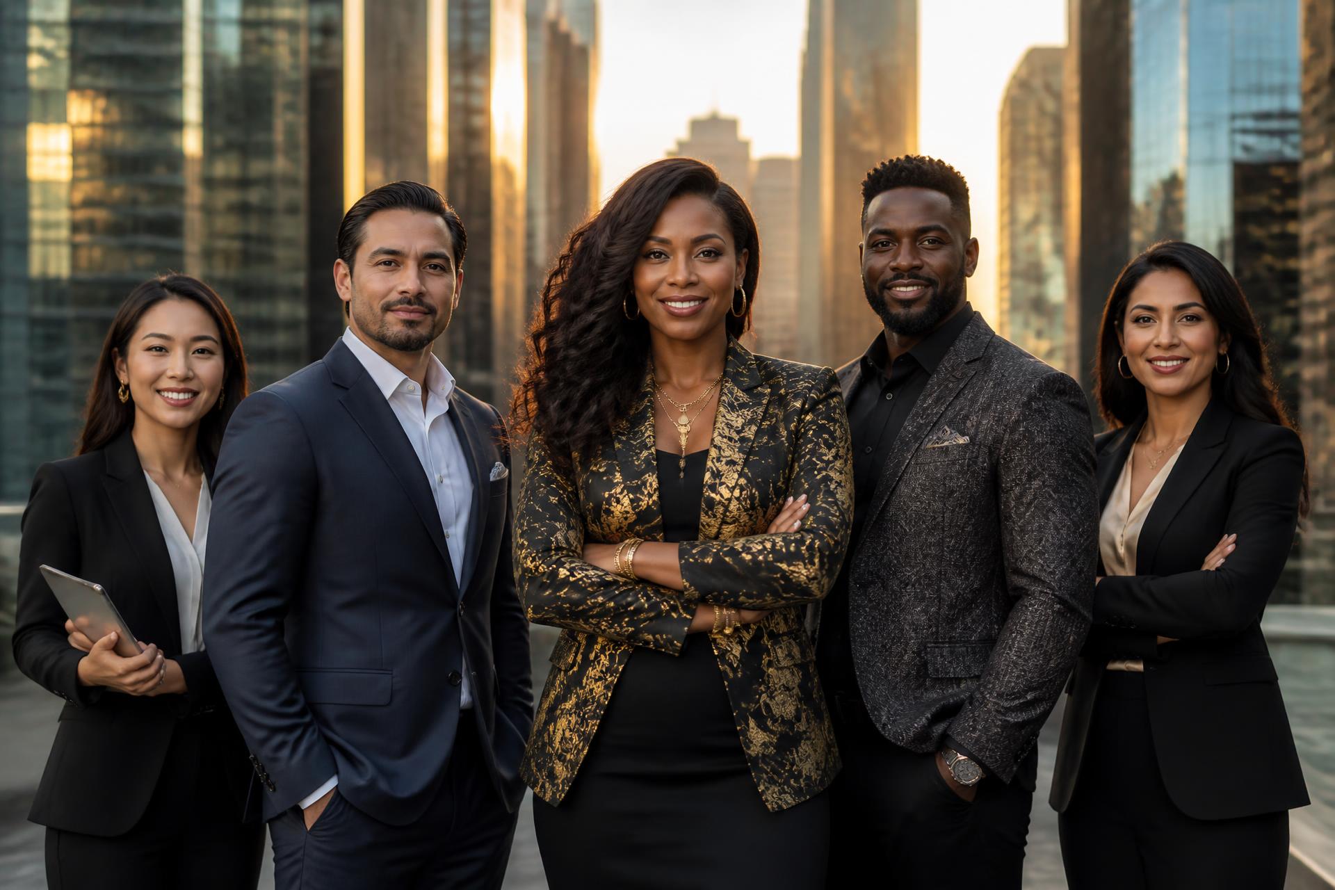 Diverse group of successful business owners ready to scale with capital